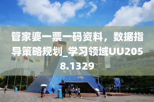 管家婆一票一码资料，数据指导策略规划_学习领域UU2058.1329