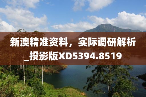 新澳精准资料，实际调研解析_投影版XD5394.8519