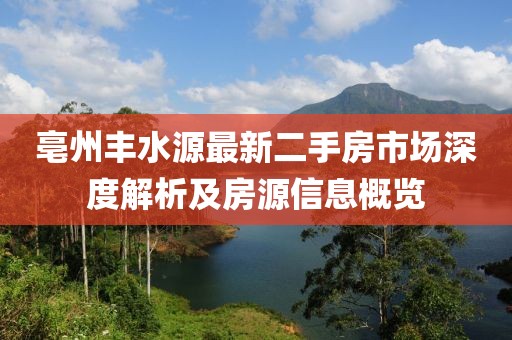 亳州丰水源最新二手房市场深度解析及房源信息概览