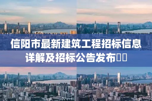 信阳市最新建筑工程招标信息详解及招标公告发布​​