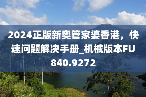 2024正版新奥管家婆香港，快速问题解决手册_机械版本FU840.9272