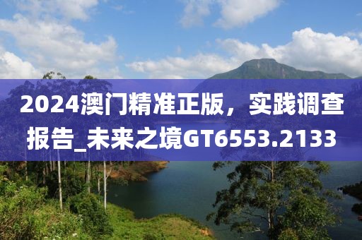 2024澳门精准正版，实践调查报告_未来之境GT6553.2133