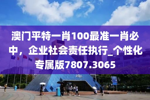 澳门平特一肖100最准一肖必中，企业社会责任执行_个性化专属版7807.3065