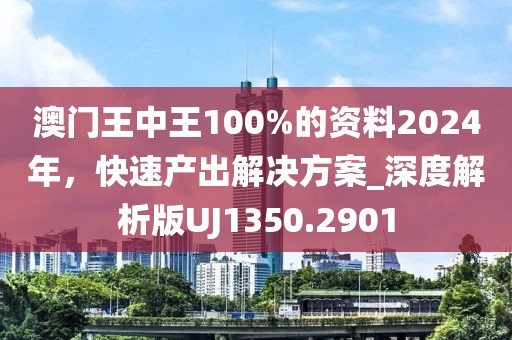 澳门王中王100%的资料2024年，快速产出解决方案_深度解析版UJ1350.2901