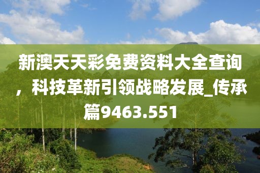 新澳天天彩免费资料大全查询，科技革新引领战略发展_传承篇9463.551