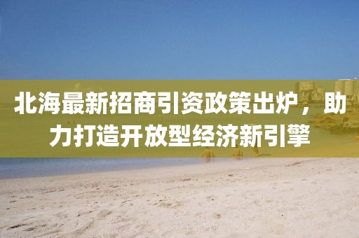 北海最新招商引资政策出炉，助力打造开放型经济新引擎