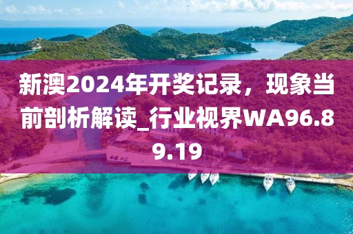 新澳2024年开奖记录，现象当前剖析解读_行业视界WA96.89.19