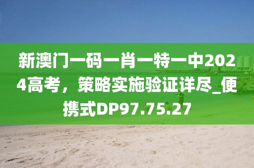 新澳门一码一肖一特一中2024高考，策略实施验证详尽_便携式DP97.75.27