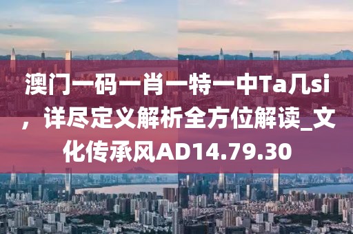 澳门一码一肖一特一中Ta几si，详尽定义解析全方位解读_文化传承风AD14.79.30