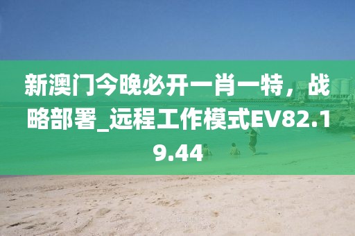 新澳门今晚必开一肖一特，战略部署_远程工作模式EV82.19.44
