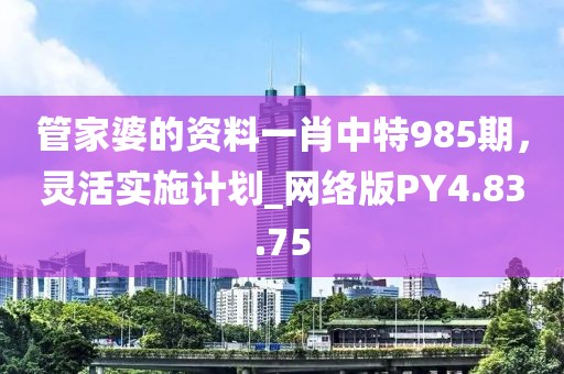 管家婆的资料一肖中特985期，灵活实施计划_网络版PY4.83.75