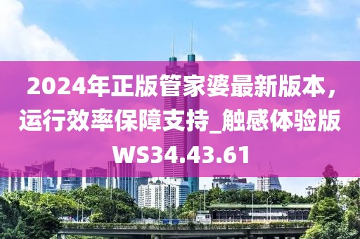 2024年正版管家婆最新版本，运行效率保障支持_触感体验版WS34.43.61